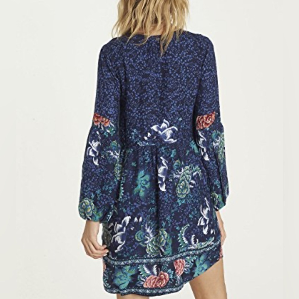 SOLD NOT FOR SALE Billabong Navy Floral Boho Peasant Dress Junior M - Picture 2 of 16